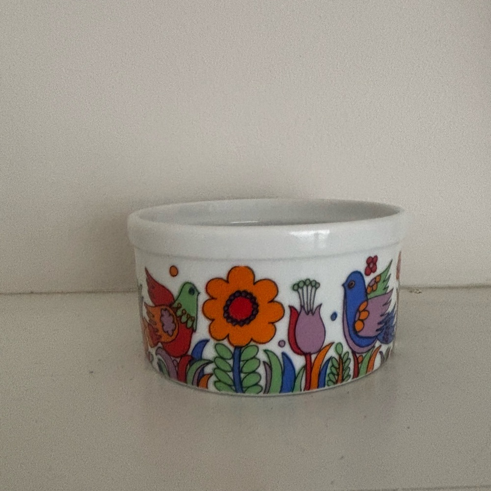 920 Royal Crown RAMEKIN 3691 Paradise Porcelain Ovenware Made in Japan